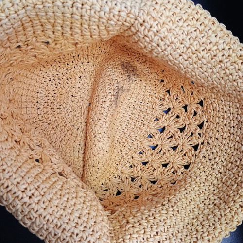 Vintage 60s-70s women's summer hat yellow used