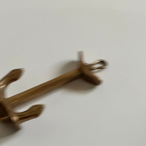 Vintage brass wall hook anchor design used, 13.5x7.5 cm