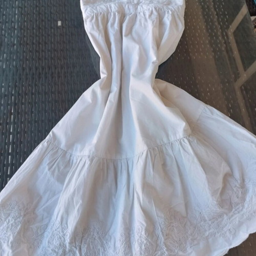 Benetton white boho summer dress for girls 8-9 years like new