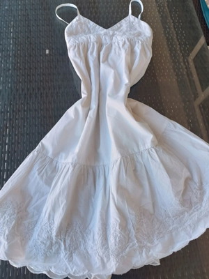 Benetton white boho summer dress for girls 8-9 years like new