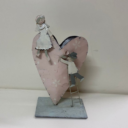 Metal heart couple decorative like new