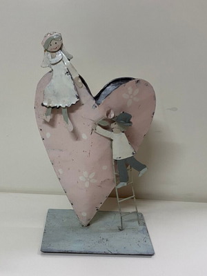 Metal heart couple decorative like new
