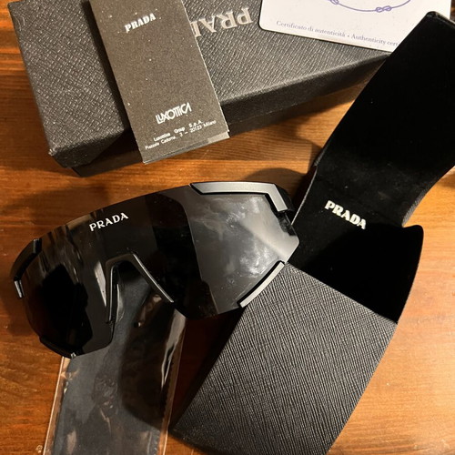 Prada Polarised Sunglasses mask used, black