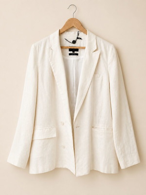 Autograph Pure Linen Ecru Blazer new, timeless chic