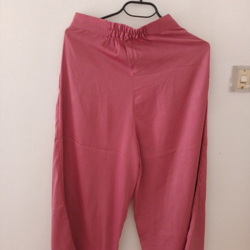 High-waisted pants used, satin fabric