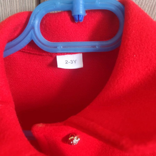 Children's set dress/coat like new, red, size 2-3 years