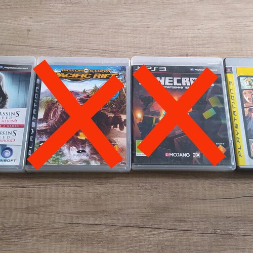 PlayStation 3 Games used, Assassin's Creed Revelations and Brotherhood, Grand Theft Auto IV