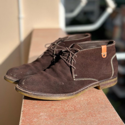 Men's ankle boot suede used, brown, size 41 Petridis