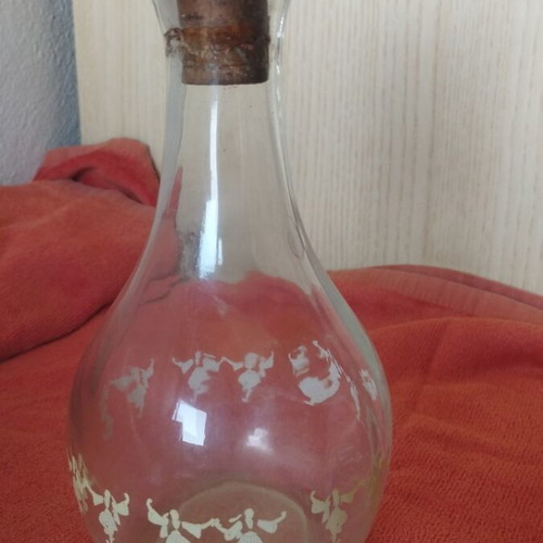Commemorative Carafe from Wine Festival 1959 used, white decoration