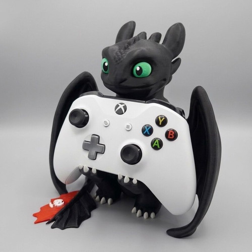 Night Fury Controller Stand 3D printed for PS5 and Xbox, made to order