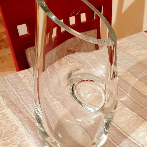 Krosno Poland handmade glass vase like new