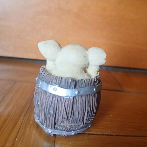 Collectible figure Pig In Beer Barrel from The Leonardo Collection 1990 with small break