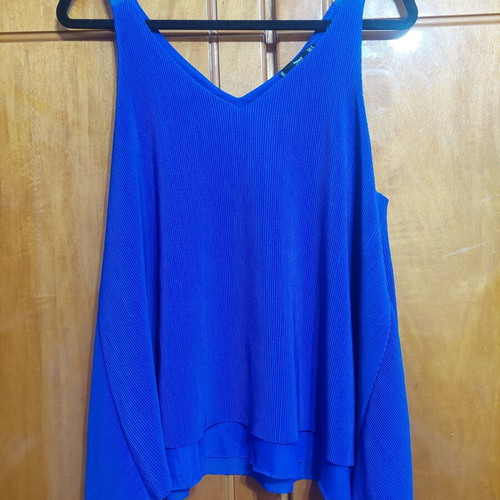 Mango blue sleeveless blouse like new, size M