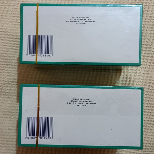 Rizla green rolling papers new, set of 2 boxes with 200 booklets