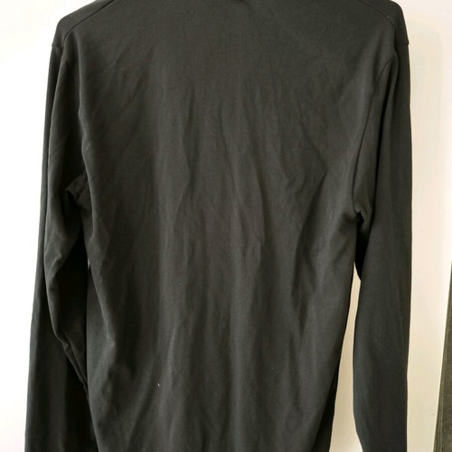 Long-sleeve shirt with collar like new, size L, black with turquoise details