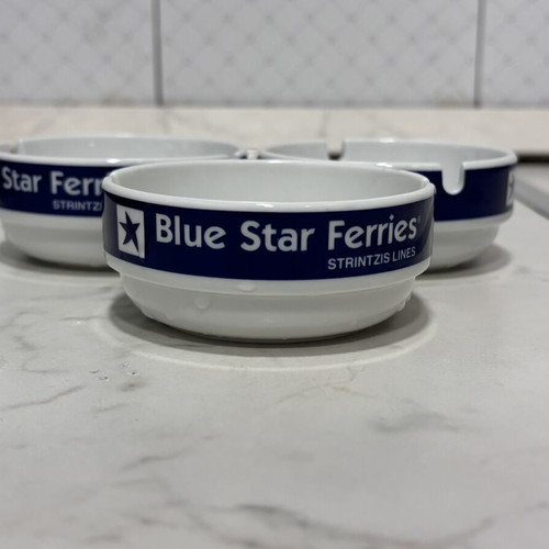 Blue Star ashtrays set of 3, like new