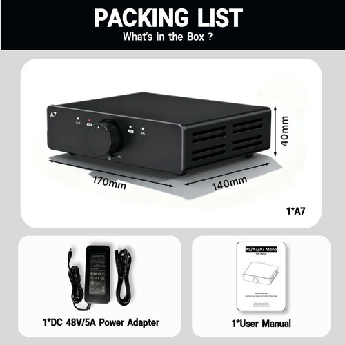 3E Audio A7 Hi-Fi Stereo Class D Amplifier New Generation