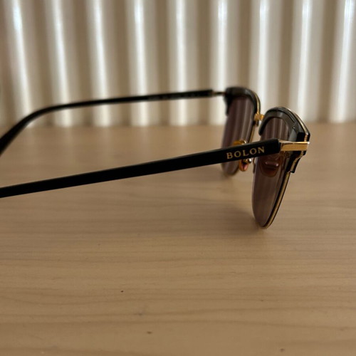 Bolon 6027 D11 Clubmaster sunglasses, black and gold
