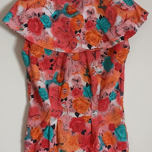 Bel Giorno vintage floral shirt with large collar