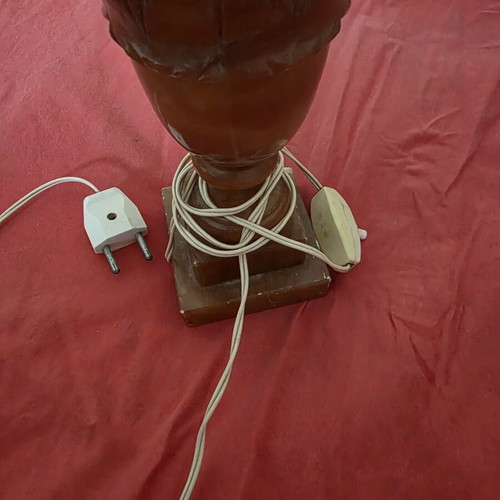 Vintage alabaster table lamp from 1980 with minor wear