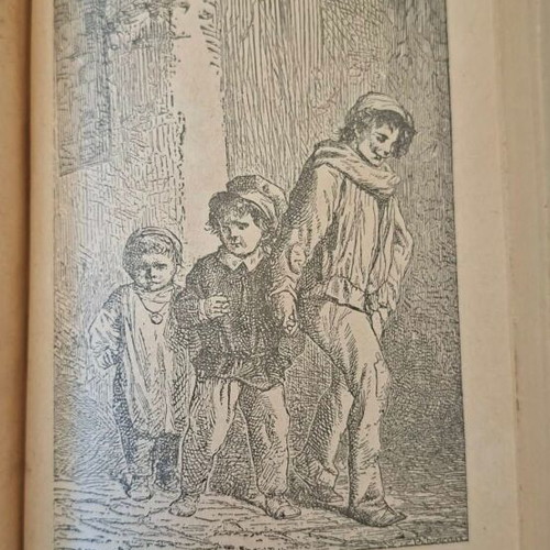 Book Les Misérables Victor Hugo volumes C-D-E used, leather bound