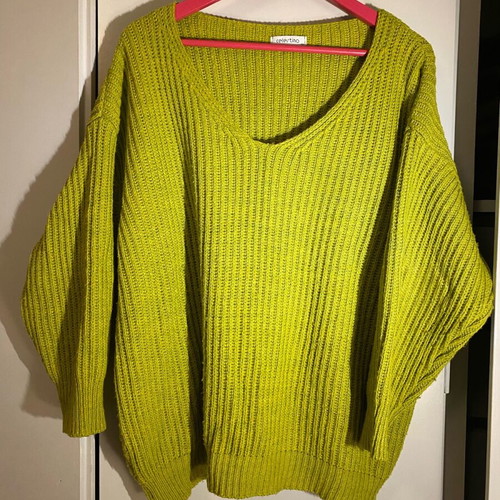 Celestino oversized green sweater like new, 25% mohair, onesize