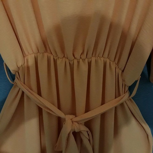 Γυναικείο φόρεμα Plus Size καινούργιο, μακρύ, πορτοκαλί με ζώνη