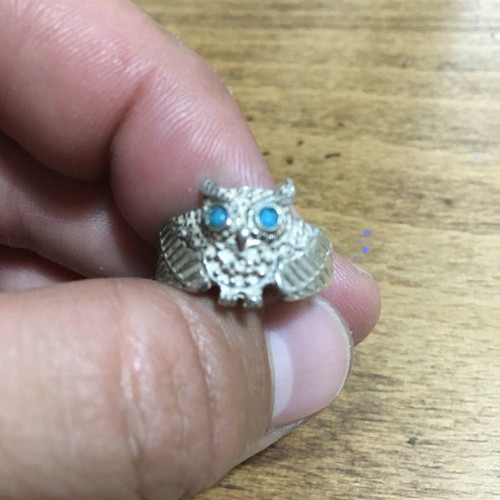 Silver owl ring