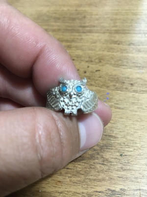 Silver owl ring