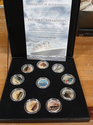 Historic steamships medals like new with certificate