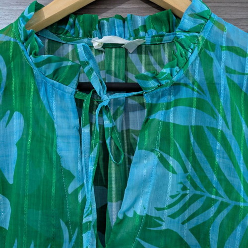 Emporiograma Tropical tunic XL like new, green and blue