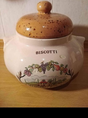 Vintage Italian Biscotti Jar used, large