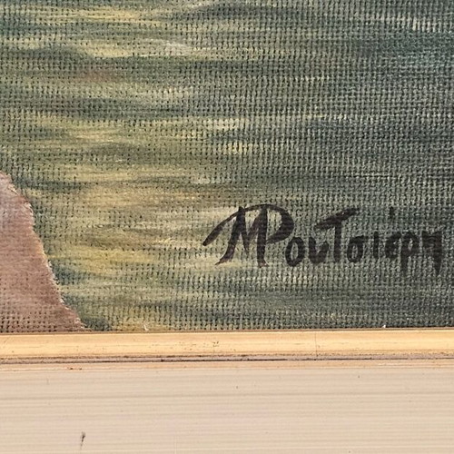 Oil painting The Guardian Angel on canvas, like new
