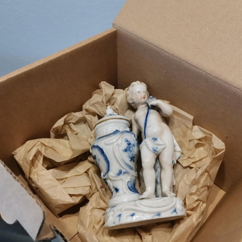 Johanson Roth Porcelain Cupid statue with amphora used