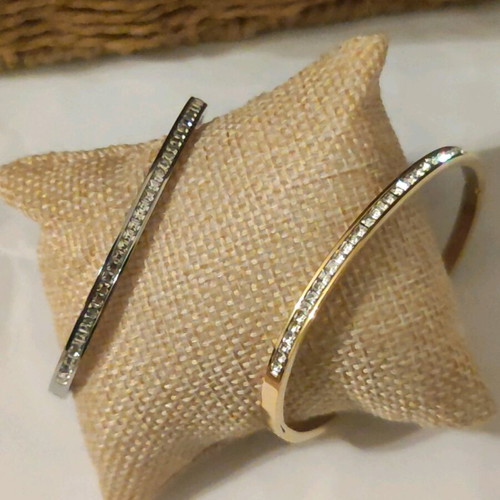 Steel handcuff bracelet new, gold and silver colors