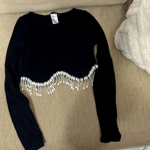 Crop blouse Zara black like new, size XS-S