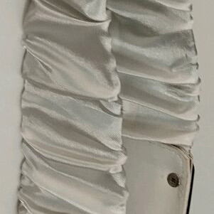 Satin belt off-white elastic with gold buckle like new adjustable