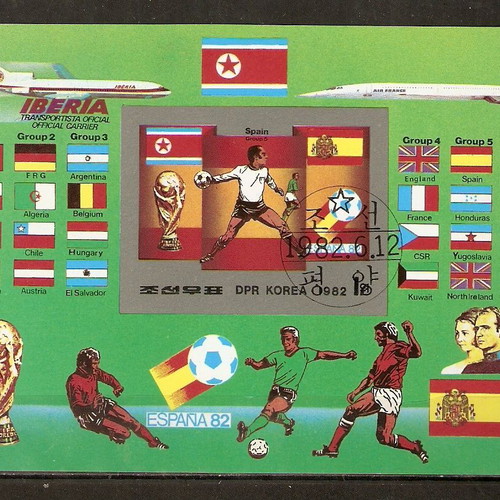 Φύλλο γραμματοσήμων Κορέα Βόρεια 1982 μεταχειρισμένο, Michel BL 118