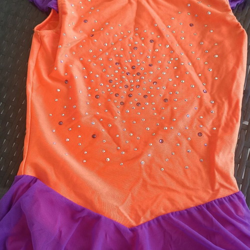 Handmade orange-purple dance dress for 7–8 years like new