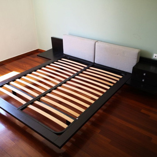 Double bed wenge with 2 nightstands and drawers like new