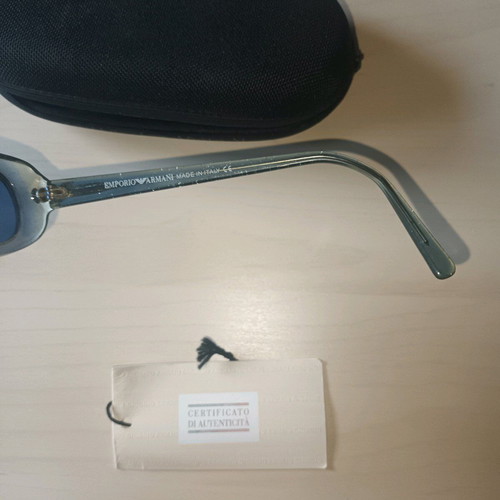 Emporio Armani sunglasses like new, blue acetate with rhinestones