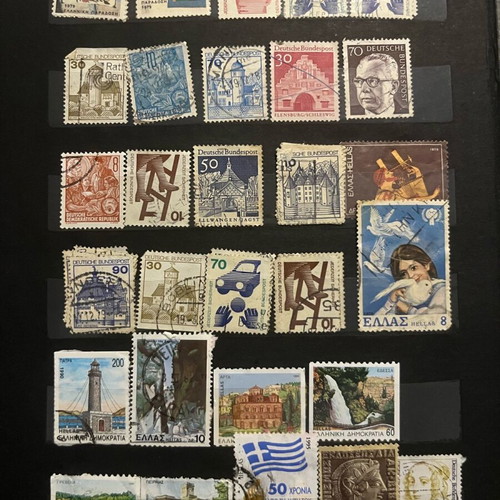 Stamps used Greek and foreign, album pack