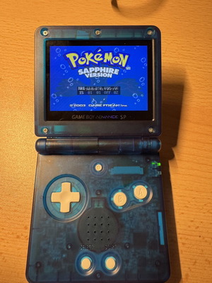 Nintendo Game Boy Advance SP new, clear blue with IPS screen and USB-C mod