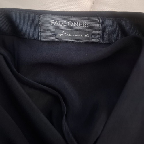 Falconeri silk blouse like new, navy blue, hidden buttons