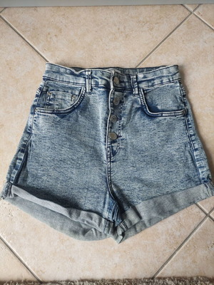 Bershka denim shorts S/36 like new, blue, high waist