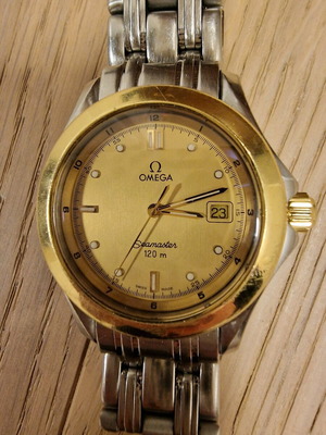 Omega Seamaster ρολόι μεταχειρισμένο δίχρωμο 120m