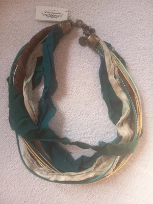 Necklace Artwear Dimitriadis new, green and brown