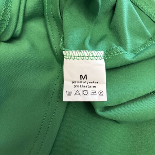 Shein long green evening dress with open back, size M