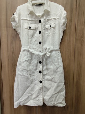 Gerard Darel white linen shirtdress