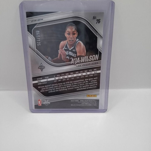 2025 Panini Prizm WNBA A'ja Wilson Prizm Carolina Blue card like new